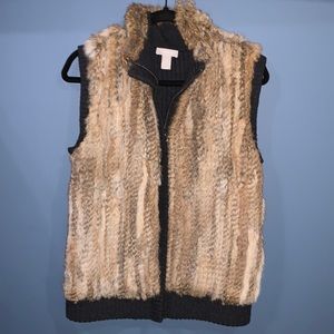 Fur and wool vest.  Size M/L.